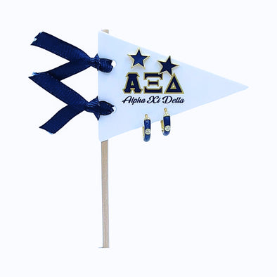 Alpha Xi Delta Pennant Pair Earring Set