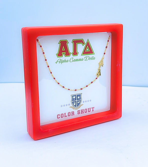 N202 AGD-Alpha Gamma Delta Heart Necklace