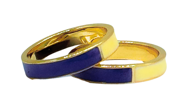 R207 - LSU: Team Colors 50/50 Stack Ring Set