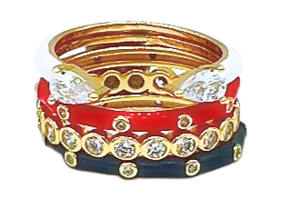 R203 AOP-Alpha Omicron Pi 4 Rings Stack