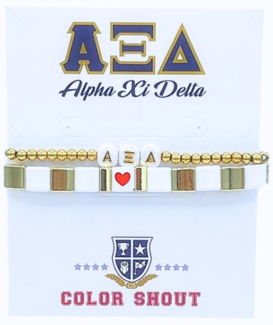 B202 AXD-I Love Alpha Xi Delta Bracelet Stack