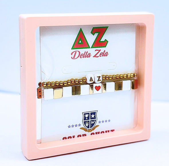 B202 DZ-'I Love' Delta Zeta Bracelet Stack