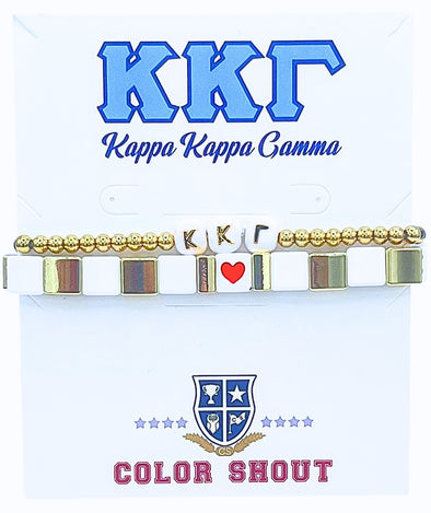 'I Love' Kappa Kappa Gamma Bracelet Stack