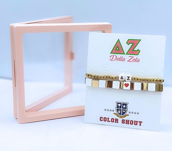 B202 DZ-'I Love' Delta Zeta Bracelet Stack