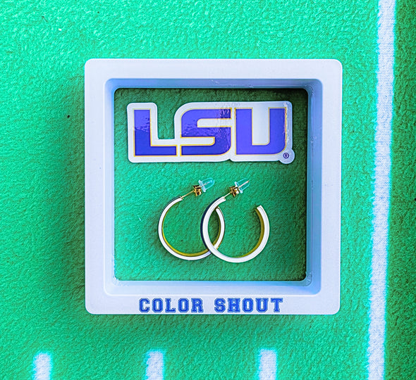 LSU 50/50 Enamel Hoops