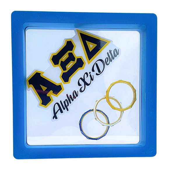 Alpha Xi Delta 3 Enamel Stack Ring Set