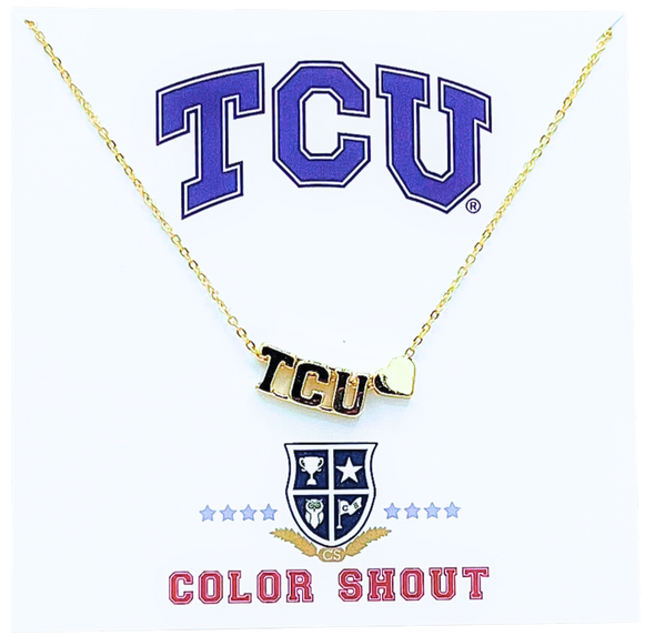 I Love TCU:  TCU Heart Necklace