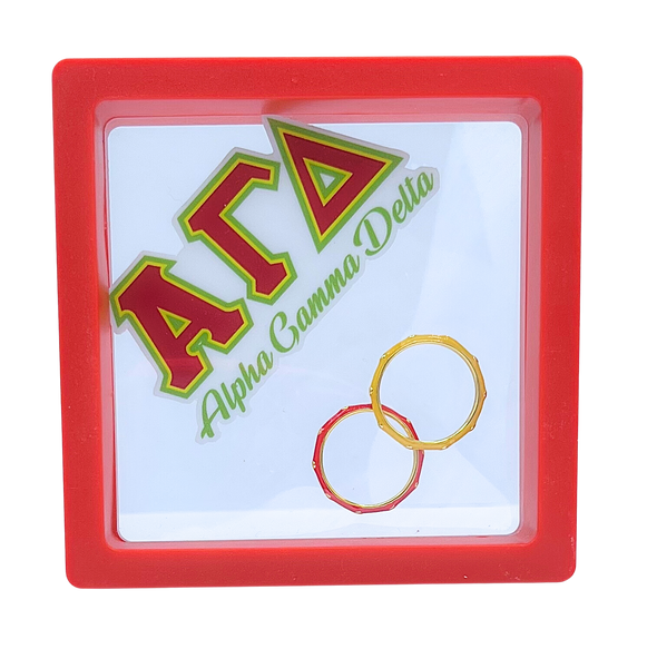 R201 AGD- Alpha Gamma Delta 2 Enamel Stack Ring Set