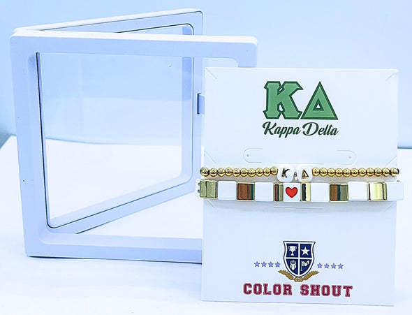 B202 KD-'I Love' Kappa Delta Bracelet Stack