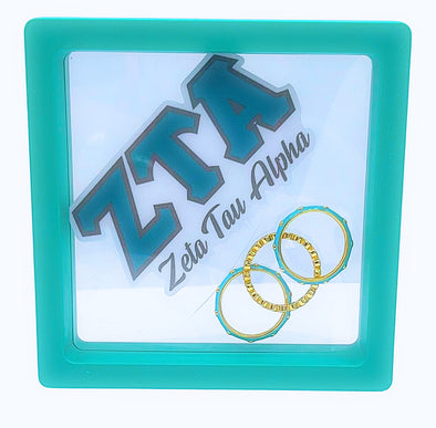 R206 ZTA-Zeta Tau Alpha Bezel & Enamel Stack Ring Set