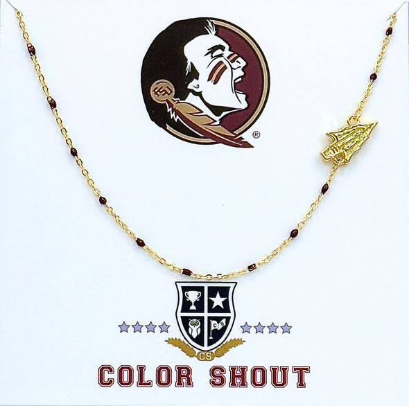 N201 - FSU : Florida State University Side Logo Necklace