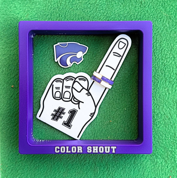 R207 - K State: Team Colors 50/50 Stack Ring Set