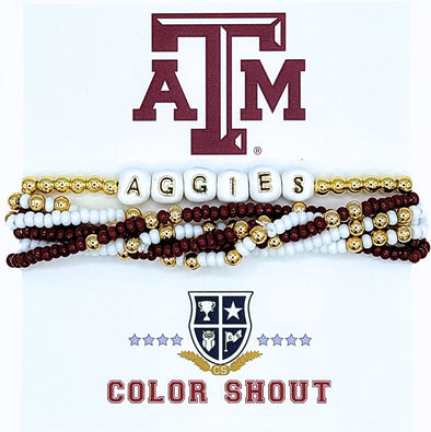 B209 - Texas A&M University 'Lucky 7' Bracelet Stack