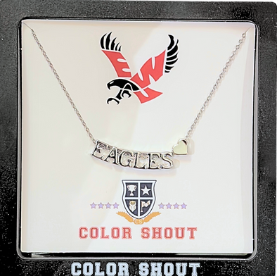 N202 (W) - EWU Silver EAGLES with Heart Necklace