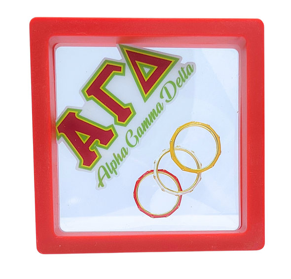Alpha Gamma Delta 3 Enamel Stack Ring Set