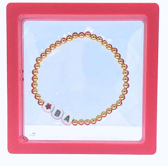 Custom BA Bracelet with Gold Beads