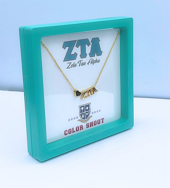 N202 ZTA-Zeta Tau Alpha Heart Necklace