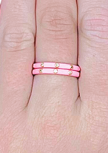 Gamma Phi Beta 2 Enamel Stack Rings Set