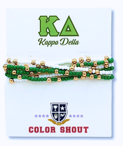 Kappa Delta Colors Stack: Set of 6 Beaded Stretch Bracelets