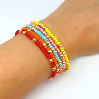 Set of 5 Colorful Stretch Bracelets