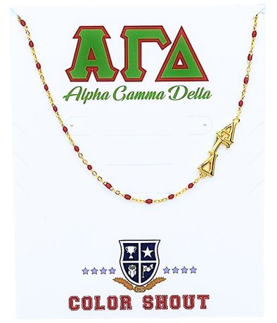 The Alpha Gamma Delta Necklace: Side Set ΑΓΔ Enamel Bead Necklace