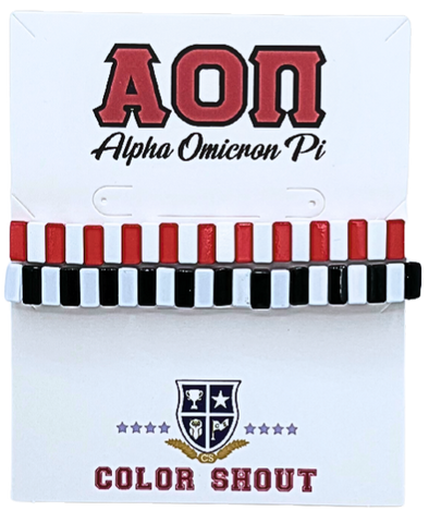 Alpha Omicron Pi Enamel Tile Double Stack