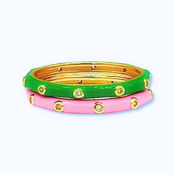 R201 DZ-Delta Zeta 2 Enamel Stack Ring Set