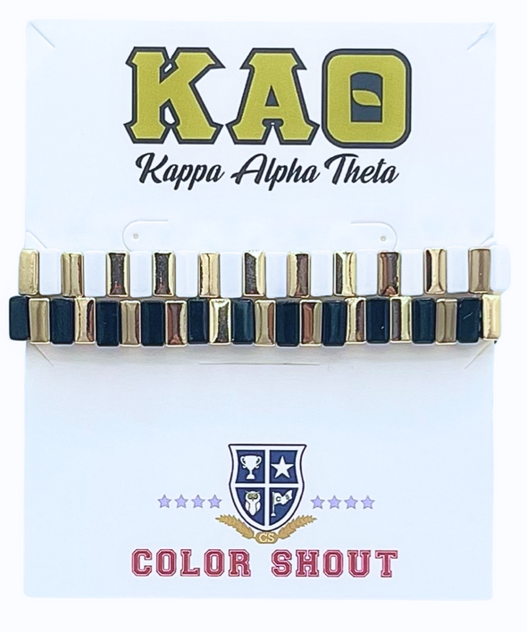 B203 KAT-Kappa Alpha Theta Enamel Tile Double Stack