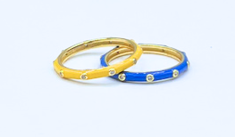 Delta Delta Delta: 2 Enamel Stack Ring Set