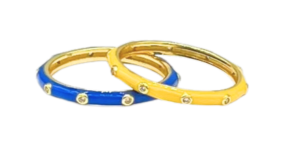 Delta Delta Delta: 2 Enamel Stack Ring Set