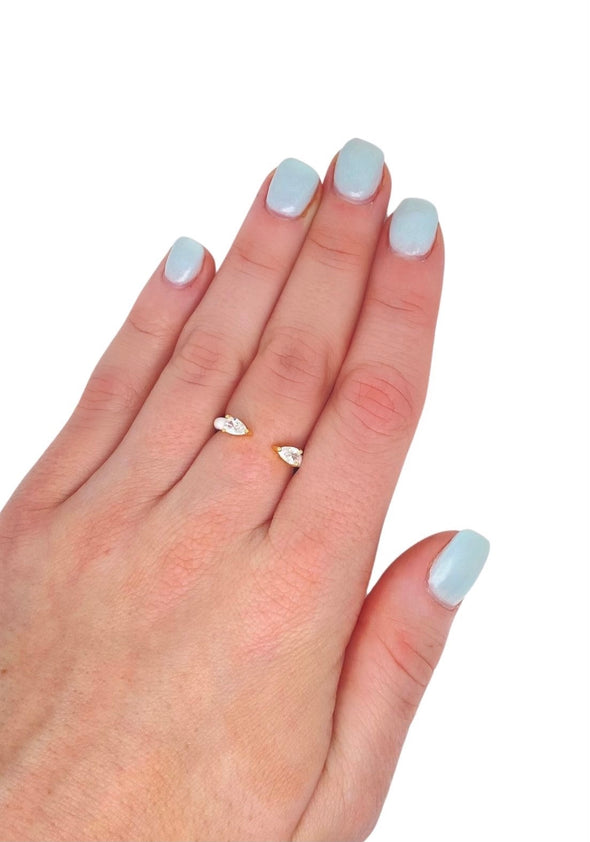 Double Pear Open Enamel Ring