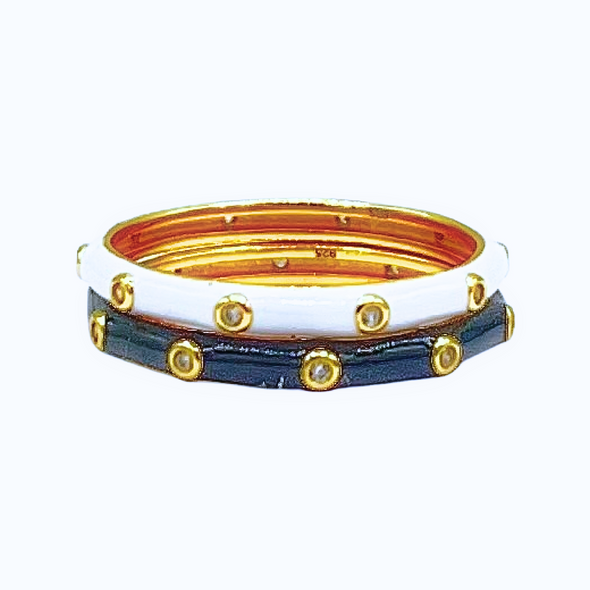 R201 KAT-Kappa Alpha Theta: 2 Enamel Stack Ring Set