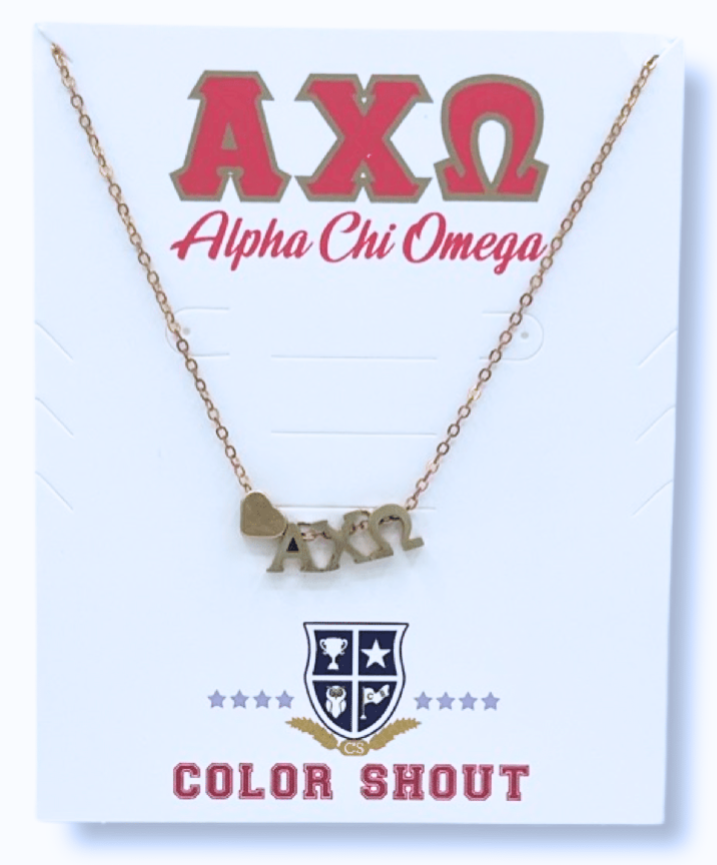 N202 AXO- Alpha Chi Omega Heart Necklace – Color Shout