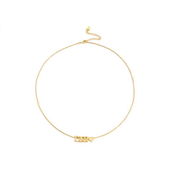 N202 GPB-Gamma Phi Beta Heart Necklace
