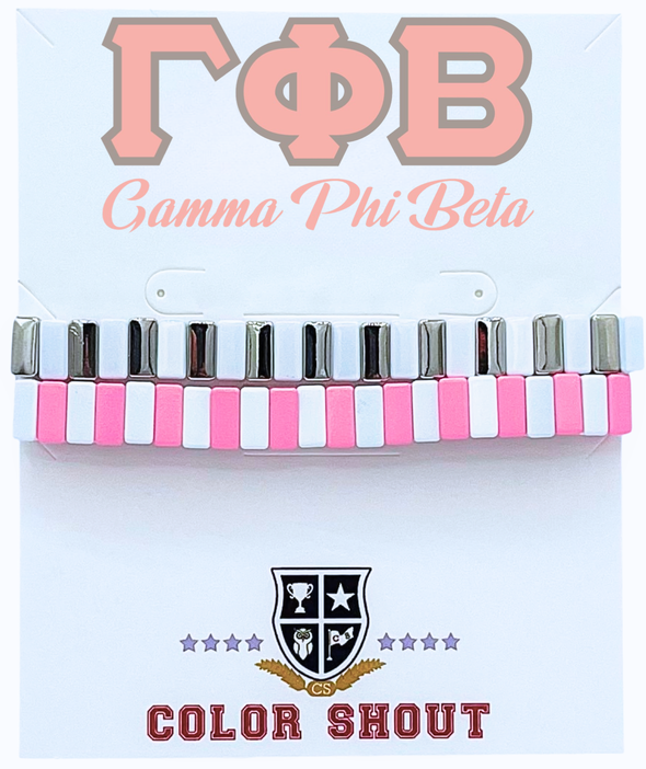 B203 GPB-Gamma Phi Beta Enamel Tile Double Stack