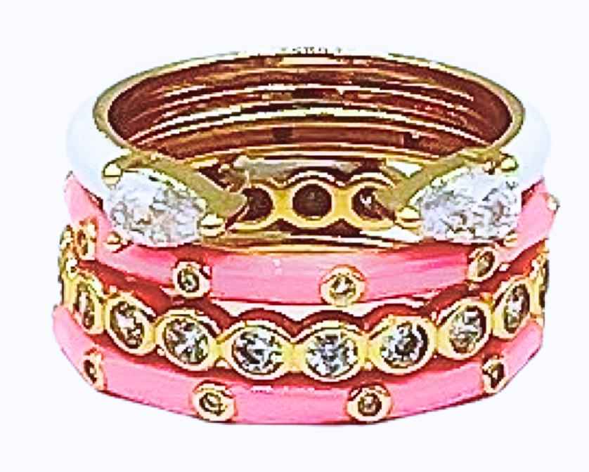 R203 GPB-Gamma Phi Beta 4 Stack Rings – Color Shout