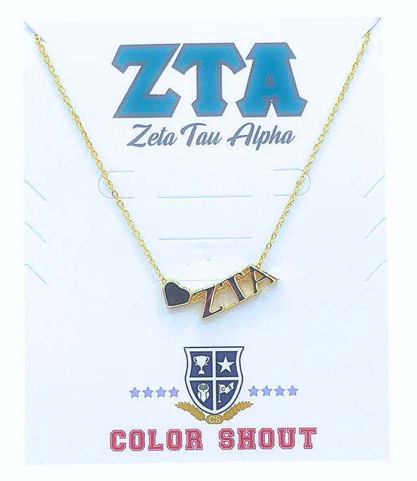 Zeta Tau Alpha Heart Necklace