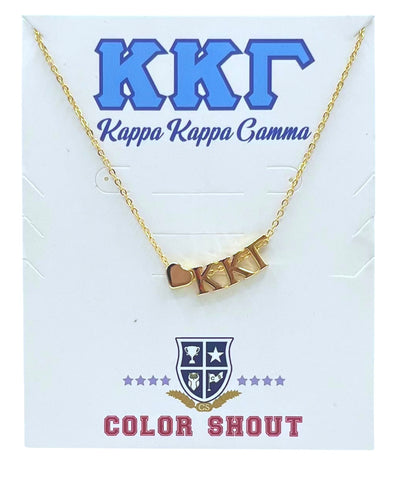 N202 KKG-Kappa Kappa Gamma Heart Necklace