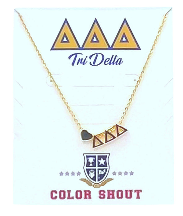 N202 DDD-Delta Delta Delta Heart Necklace