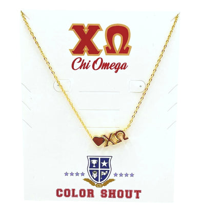 Chi Omega Heart Necklace