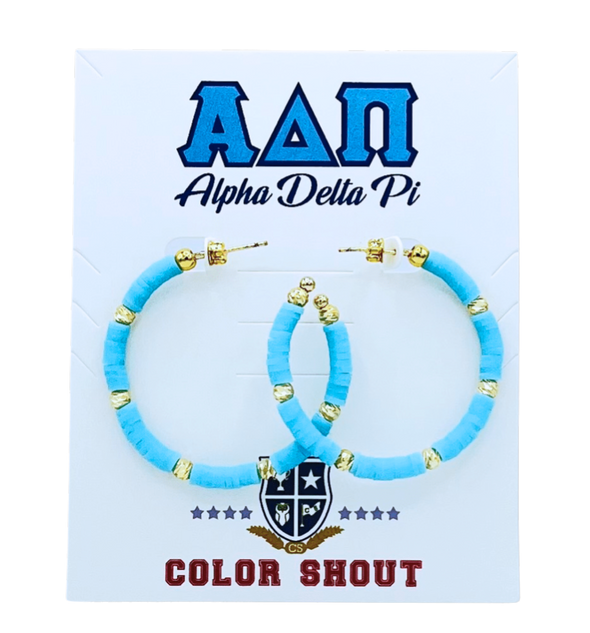 Alpha Delta Pi Hoop Earrings