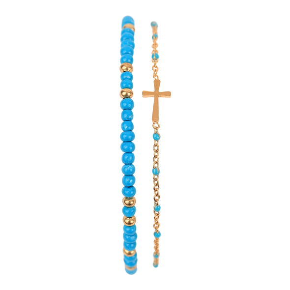 Spirit Shout Cross Bracelet Stack
