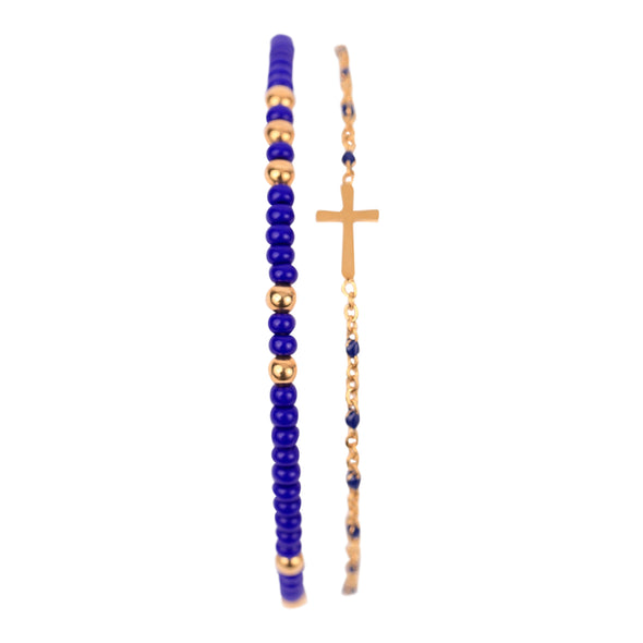 Spirit Shout Cross Bracelet Stack