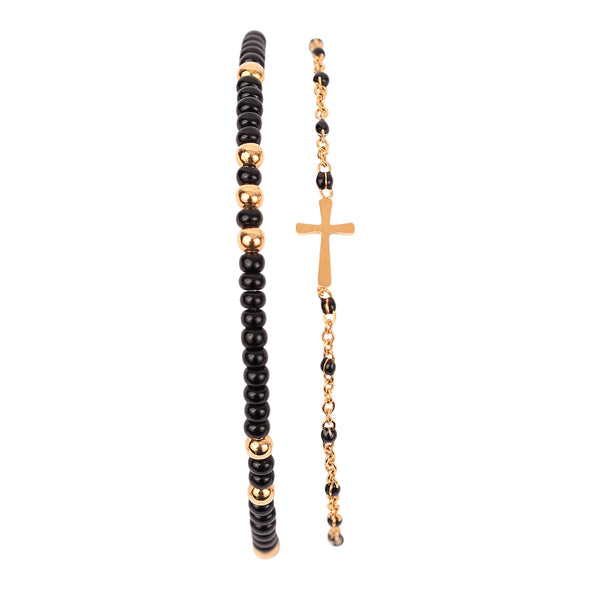 Spirit Shout Cross Bracelet Stack