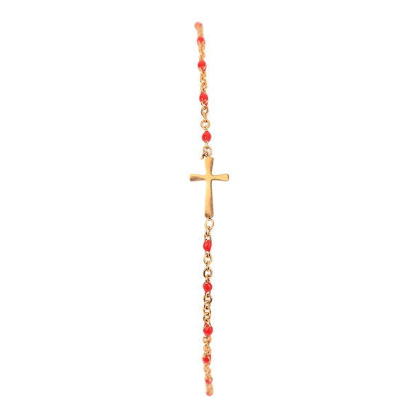 Spirit Shout Enamel Dot Cross Bracelet
