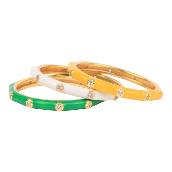 Green and Gold Bring It On 3: Stack Ring Set