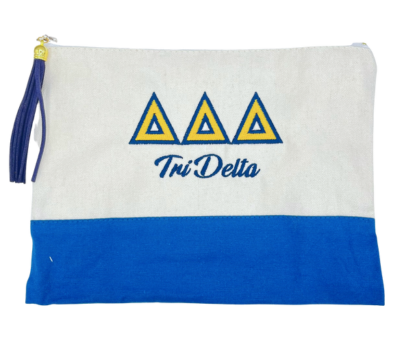 Tri Delta Embroidered Greek Letter Pouch