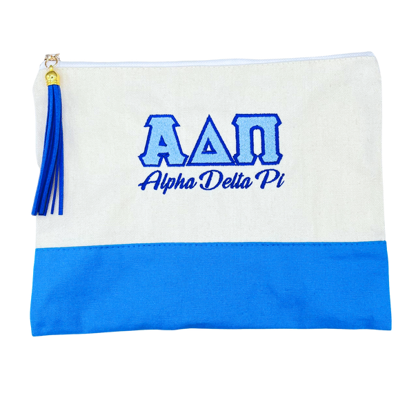Alpha Delta Pi Embroidered Greek Letter Pouch