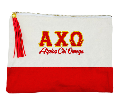 Alpha Chi Omega Embroidered Greek Letter Pouch
