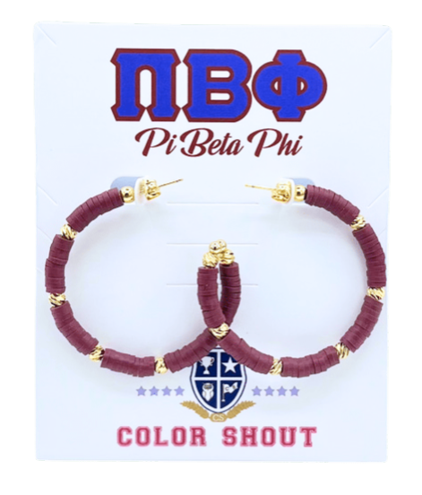 Pi Beta Phi Hoop Earrings